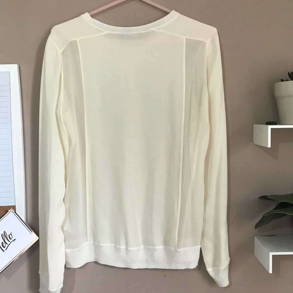 SOLD Vince Silk Sheer Side Panel Crew Neck Sweater - Picture 6 of 8
